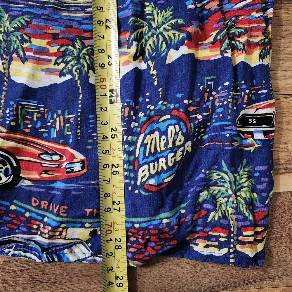 VTG Reyn Spooner American Classics Cars All-Over Print Hawaiian Royal Blue XL - Picture 4 of 11